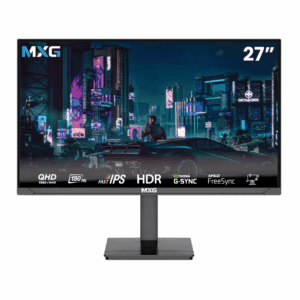 MXG G27IQ-18 | 27″ QHD IPS Gaming Monitor – 180Hz, HDR, FreeSync/Adaptive Sync, DCI-P3 90%, With Height Adjustable stand